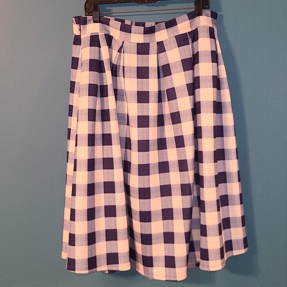 Eloquii blue and white skirt
